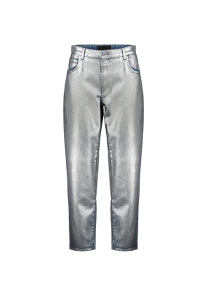 Alberta Ferretti metallic-effect high-waisted jeans - Silver