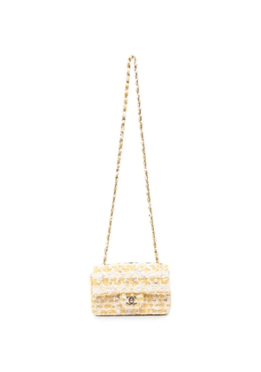 CHANEL Pre-Owned 2018-2019 Flap tweed mini shoulder bag - Yellow