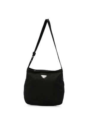 Prada Pre-Owned 1990s Enamel-Triangle crossbody bag - Black