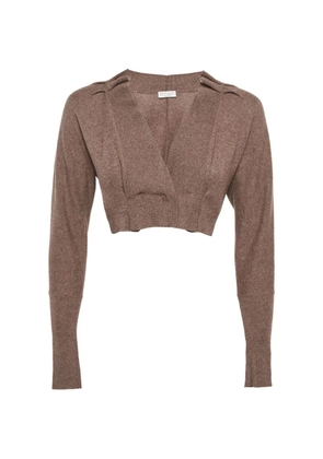 Brunello Cucinelli Vintage cropped knit cardigan - Brown