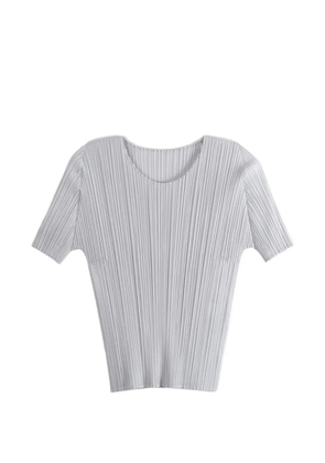 Pleats Please Issey Miyake pleated slim fit T-shirt - Grey