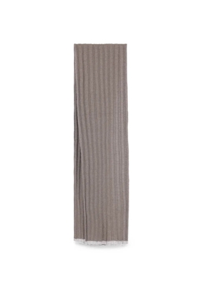 Brunello Cucinelli ribbed-knit cashmere scarf - Green