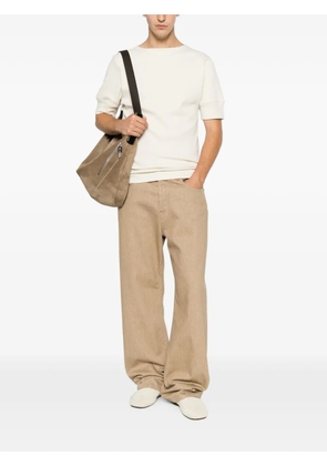 LEMAIRE ribbed-knit short-sleeved T-shirt - Neutrals