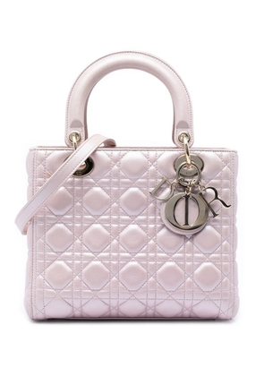 Christian Dior Pre-Owned 2015 Medium Pearlescent Lambskin Cannage Lady Dior satchel - Pink