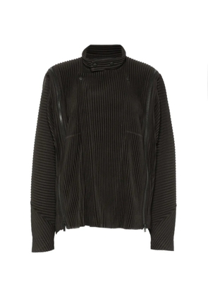 Homme Plissé Issey Miyake pleated-texture zip-fastening jacket - Black
