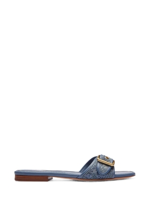 Coach crystal-embellished buckle-fastening sandals - Blue