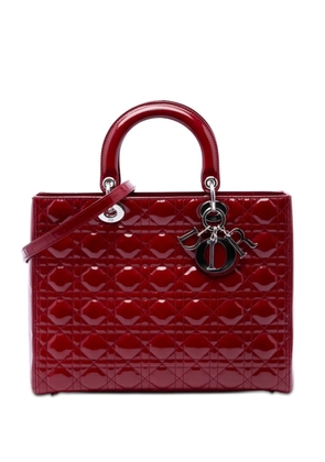 Christian Dior Pre-Owned 2010 Large Patent Cannage Lady Dior satchel - Red