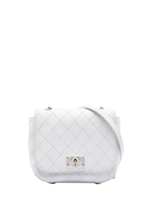 CHANEL Pre-Owned 2019 Small Stitched Calfskin Covered CC Flap crossbody bag - White