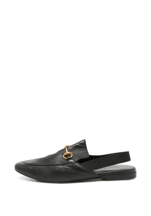 Gucci Pre-Owned Horsebit slingback leather mules - Black