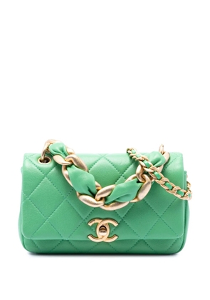 CHANEL Pre-Owned 2021 Small Quilted Lambskin Chain Is More Flap satchel - Green