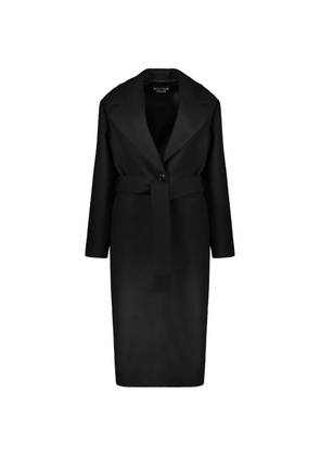 Boutique Moschino belted wide-collar coat - Black