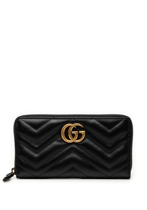 Gucci Pre-Owned 2016-2026 GG Marmont Matelasse Calfskin Zip Around Wallet long wallets - Black