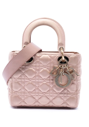 Christian Dior Pre-Owned 2019 Small Satin Cannage Swarovski Lady Dior satchel - Pink