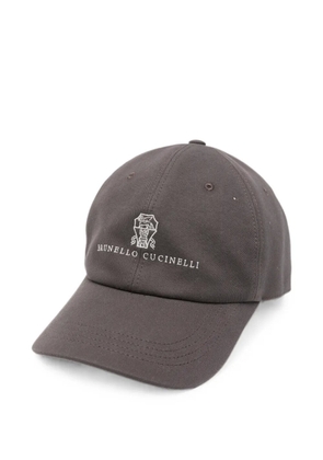 Brunello Cucinelli embroidered-logo baseball cap - Grey
