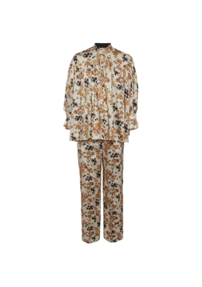 Victoria Beckham floral-print blouse and trousers set - White