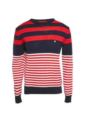 Carolina Herrera Vintage striped rib-knit cotton sweater - Red