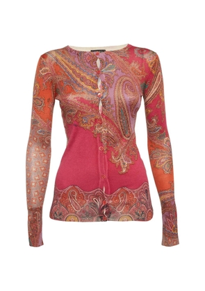 Etro Pre-Owned Paisley-print button-up cardigan - Pink