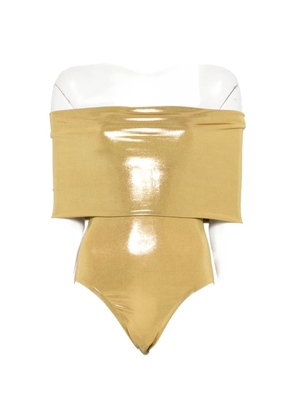 Norma Kamali off-shoulder bodysuit - Gold