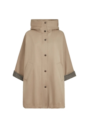 Brunello Cucinelli cotton and linen twill hooded outerwear jacket with monili - Neutrals