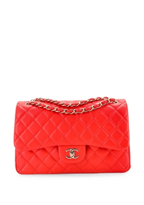 CHANEL Pre-Owned Classic Double Flap Bag Quilted Lambskin Jumbo shoulder bag - Red
