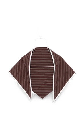 Patrizia Pepe stripe-pattern logo-patch scarf - Brown