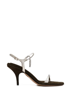 Chloé Zia crystal-embellished metallic-effect sandals - Green