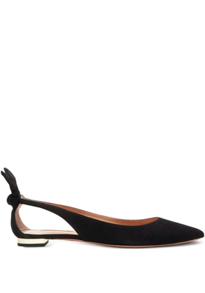 Aquazzura Bow Tie cut-out ballet flats - REM BLACK