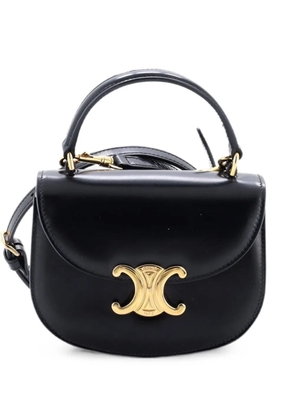 Celine Pre-Owned Triomphe Besace Clea Top Handle Flap Bag Leather Mini satchel - Black