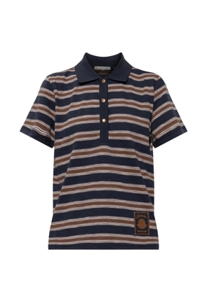 Moncler striped logo-patch polo shirt - Blue