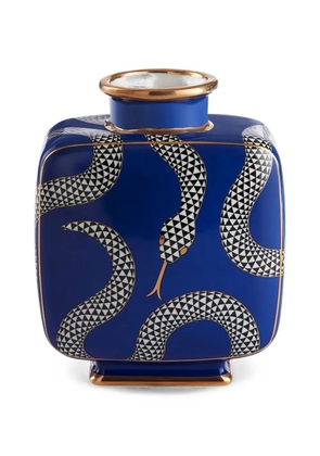 Jonathan Adler snake-print gold-tone vase - Blue