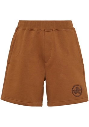 DSQUARED2 logo-appliqué cotton track shorts - Brown