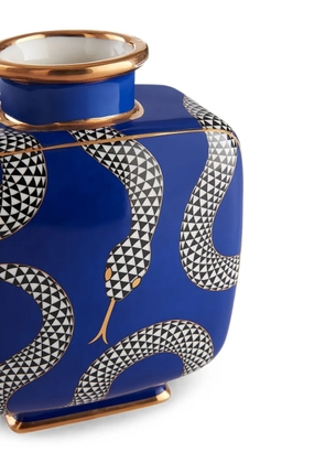 Jonathan Adler snake-print gold-tone vase - Blue