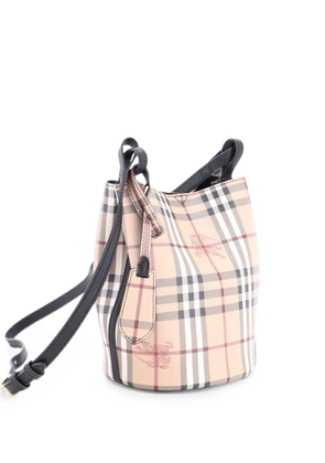 Burberry Pre-Owned Lorne Haymarket Coated Canvas Small bucket bag - Brown