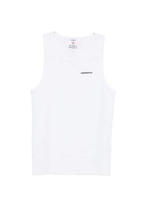 Casablanca logo-print tank top - White
