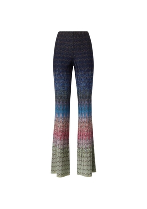 Missoni zigzag-knit flared trousers - Blue