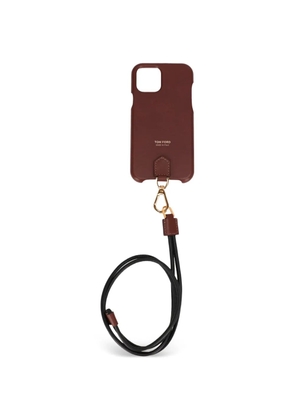TOM FORD leather lanyard iPhone case - Brown