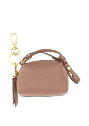 GIANNI CHIARINI Alifa hammered leather keyring - Brown