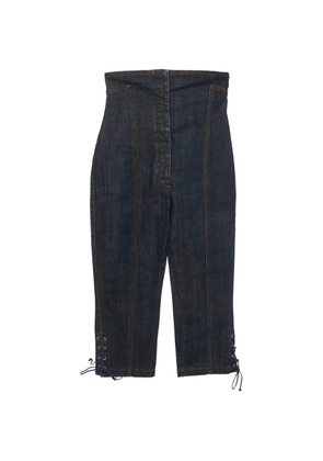 Jean Paul Gaultier Pre-Owned lace-up high-waisted jeans - Blue
