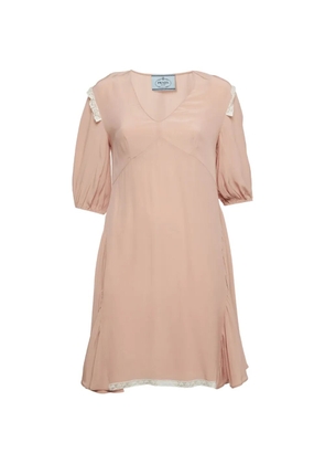 Prada Pre-Owned lace-insert mini dress - Pink