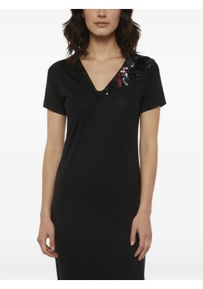 Escada Pre-Owned sequin-embellished asymmetric midi dress - Black