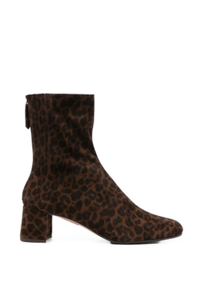Aquazzura Saint Honore leopard-print ankle boots - Brown