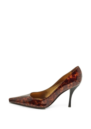 Sergio Rossi tortoise-shell pointed-toe heeled pumps - Brown