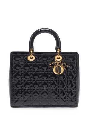 Christian Dior Pre-Owned 2013 large Lady Dior Cannage tote bag - Black