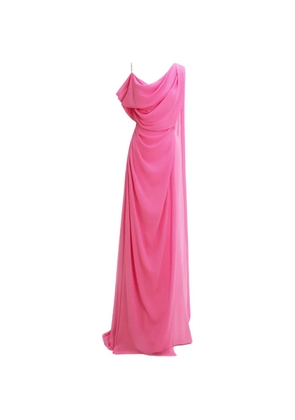 Gemy Maalouf draped asymmetrical-neckline dress - Pink
