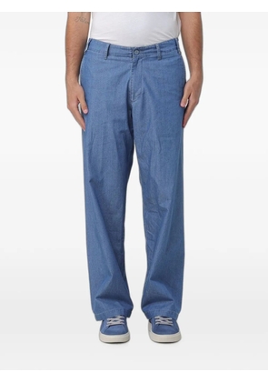 Emporio Armani logo-patch straight-leg trousers - Blue
