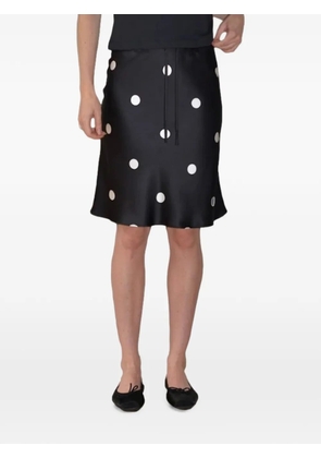 Hai Lucia polka-dot satin midi skirt - Black
