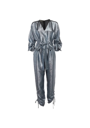 Stella McCartney Pre-Owned belted lamé jumpsuit - Blue