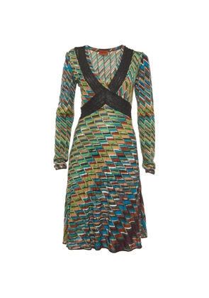 Missoni Pre-Owned zig-zag knit midi dress - Blue