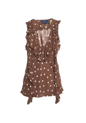 Polo Ralph Lauren Vintage ruffled polka-dot top - Brown