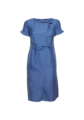 Valentino Garavani Pre-Owned ruffle-trim bow-detail mini dress - Blue